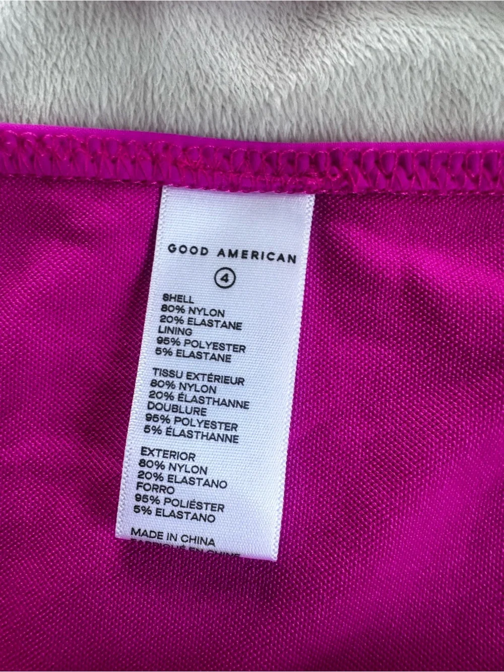 Good American Fuchsia Rhinestone Triangle Bikini Set - Picture 4 of 5